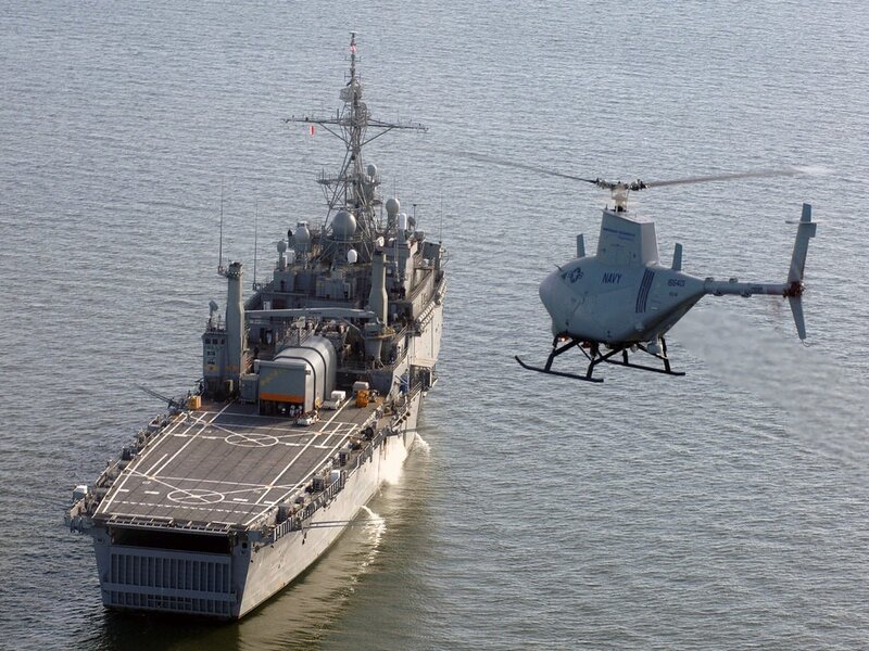 Navy Helicopter and Ship — Gray