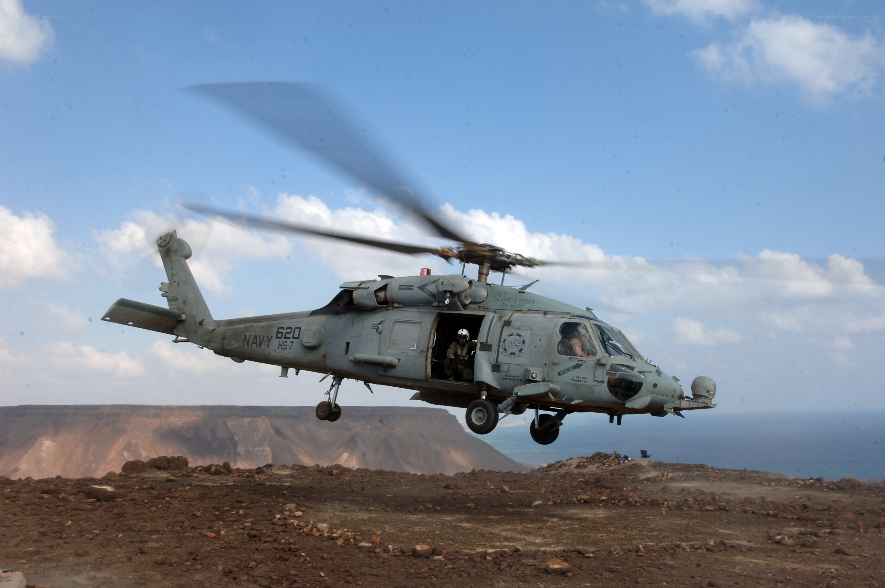 Navy helicopter in flight