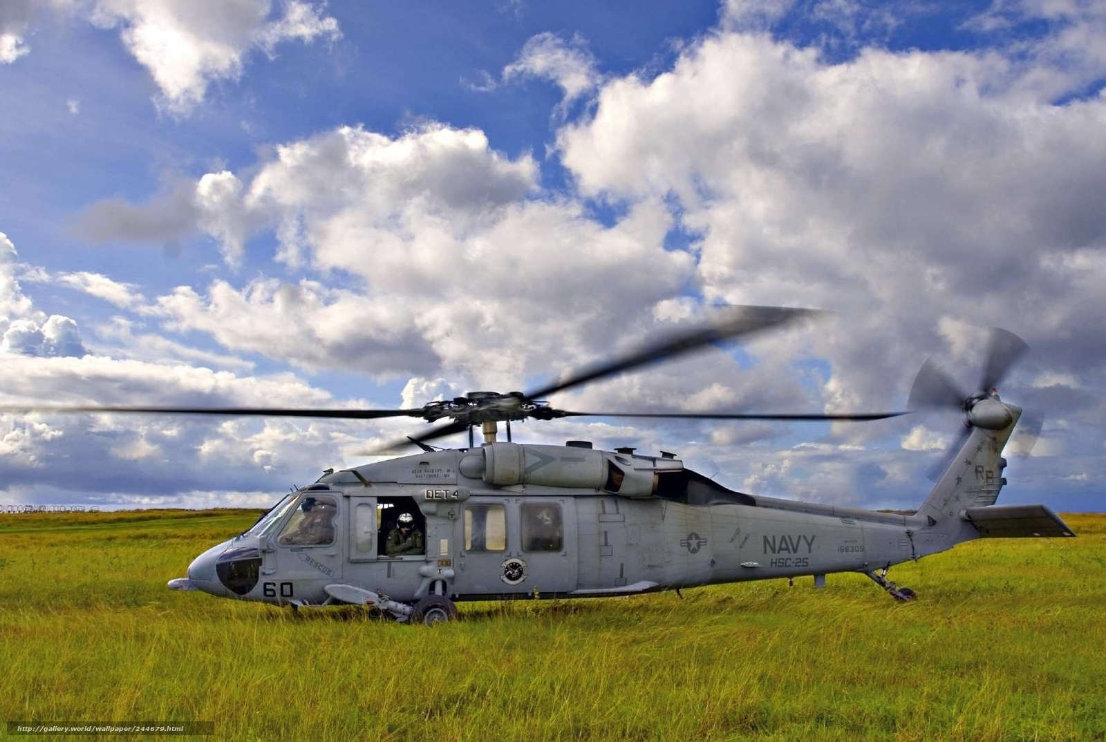 Navy helicopter on grass field