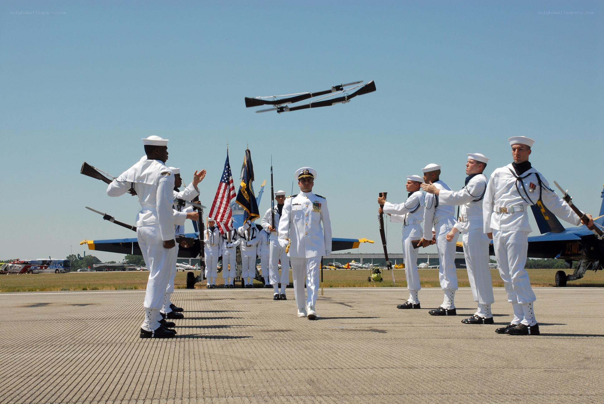 Navy honor guard ceremony
