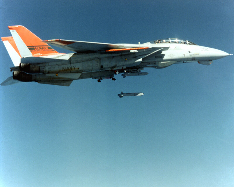 Navy jet dropping bomb