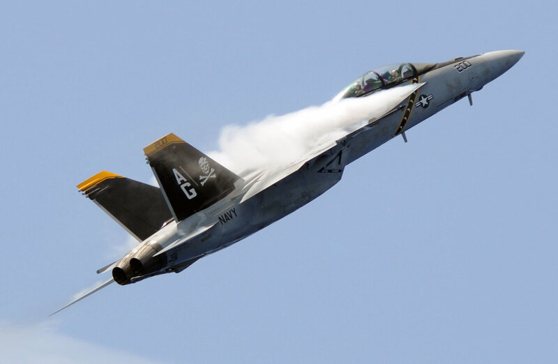 Navy jet in flight