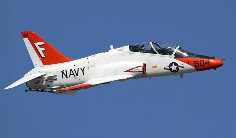 Navy Jet in Flight — White