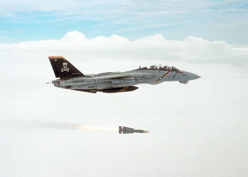 Navy jet launching missile