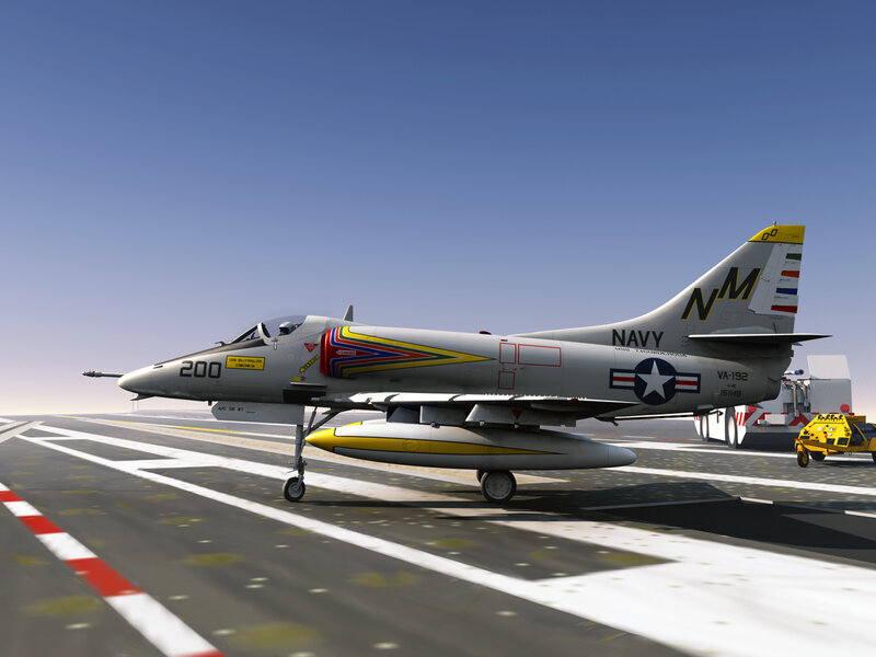 Navy jet on aircraft carrier