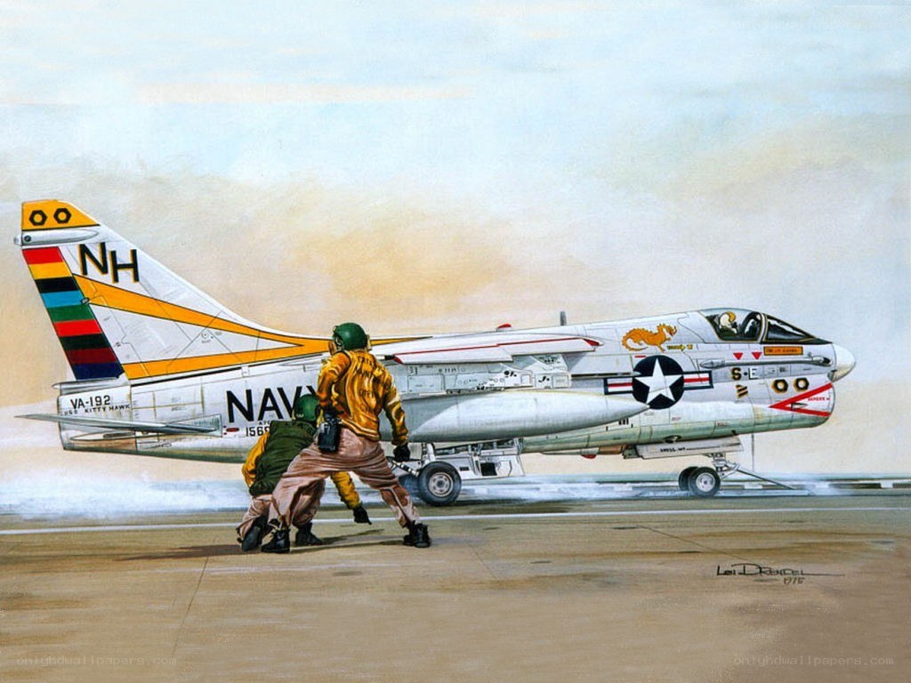 Navy jet on aircraft carrier deck