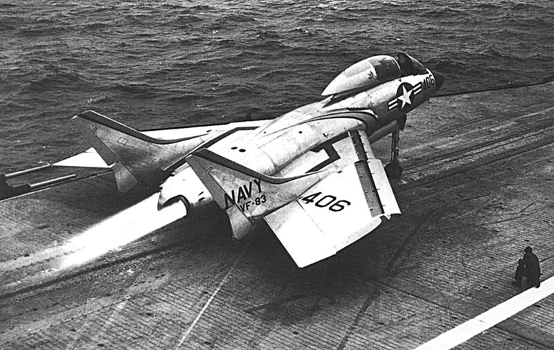 Navy jet on aircraft carrier