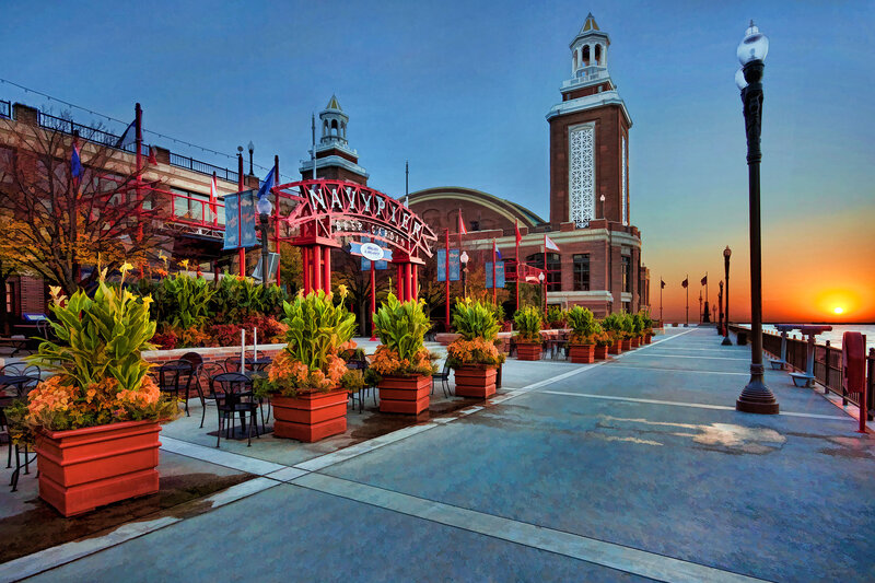 Navy Pier Entrance — Blue
