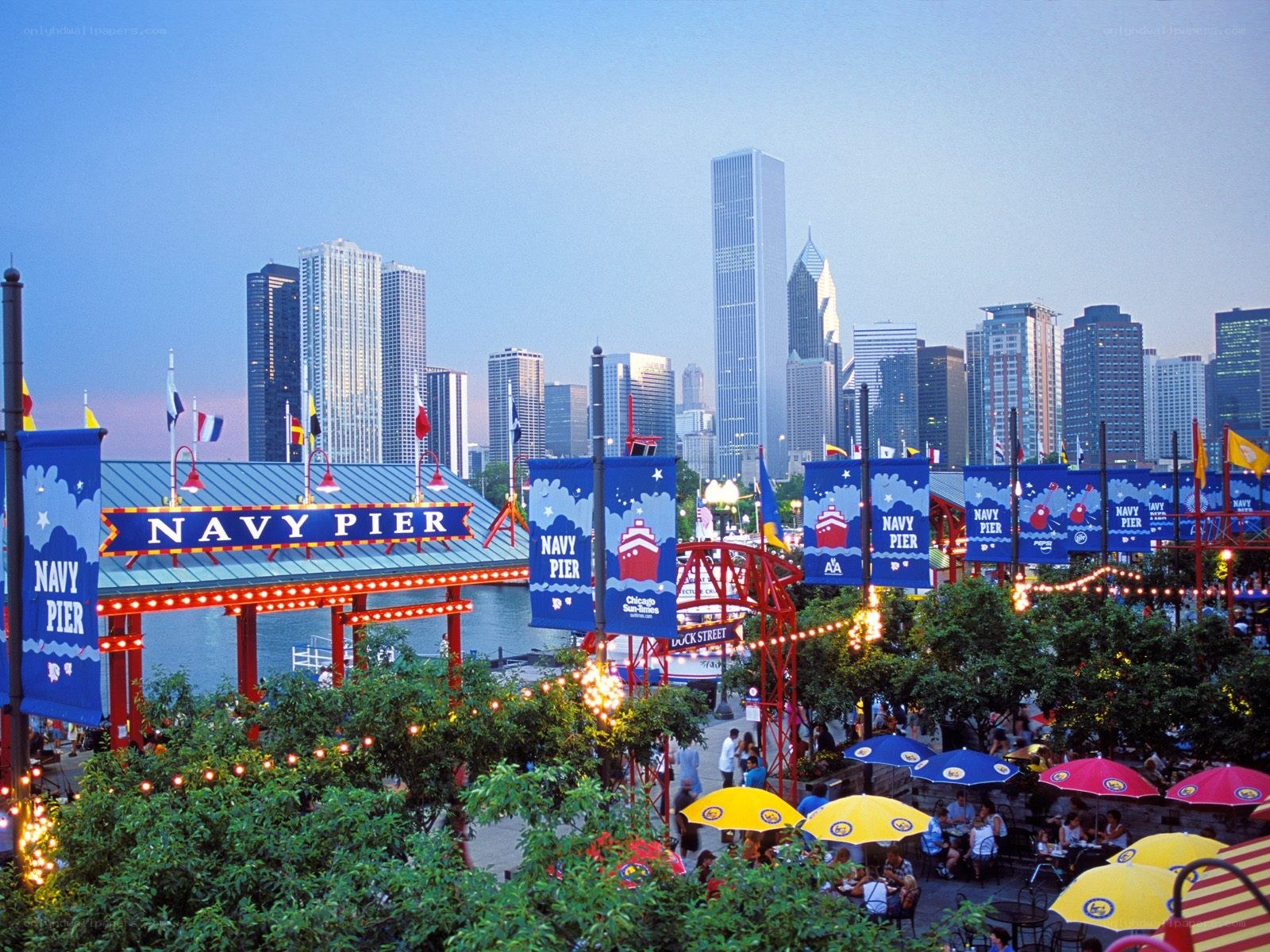 Navy Pier with Chicago skyline