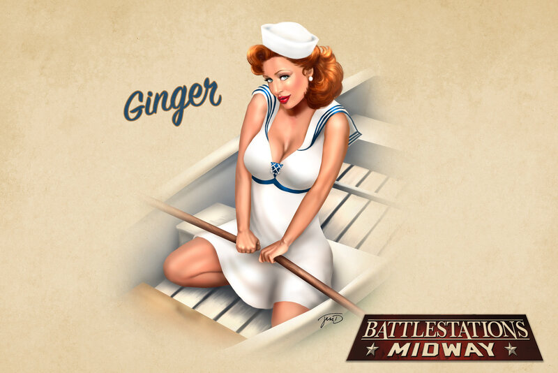 Navy pin-up girl art