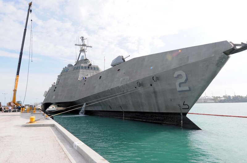 Navy Ship at Dock — Gray