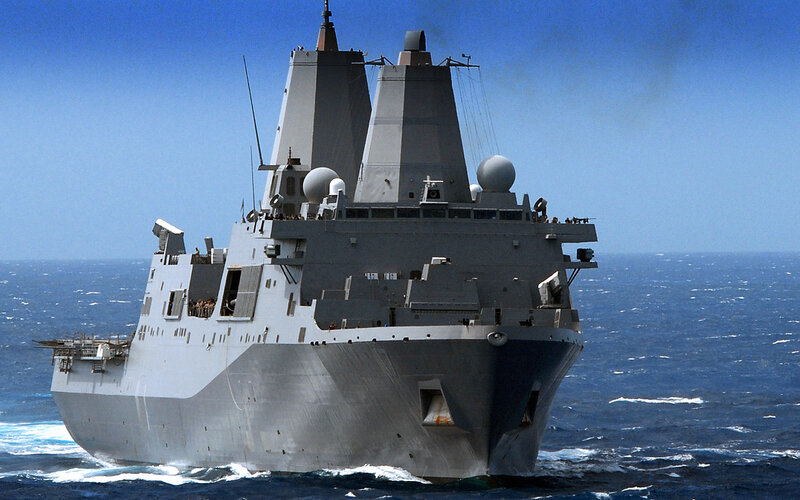 Navy Ship at Sea — Gray