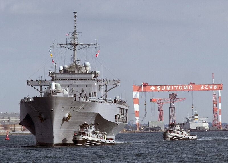 Navy Ship in Harbor