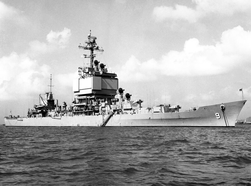 Navy Warship at Sea — Black