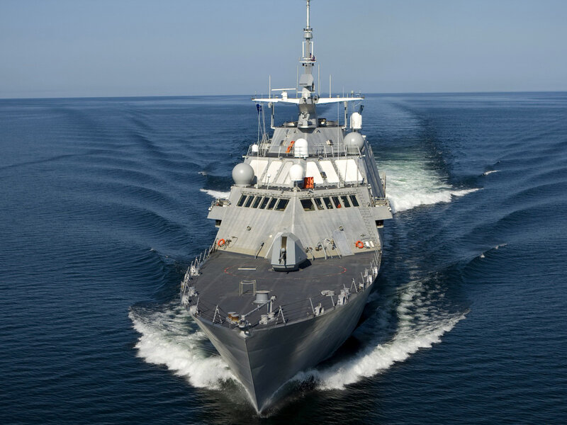 Navy Warship at Sea — Gray, Calm, Afternoon