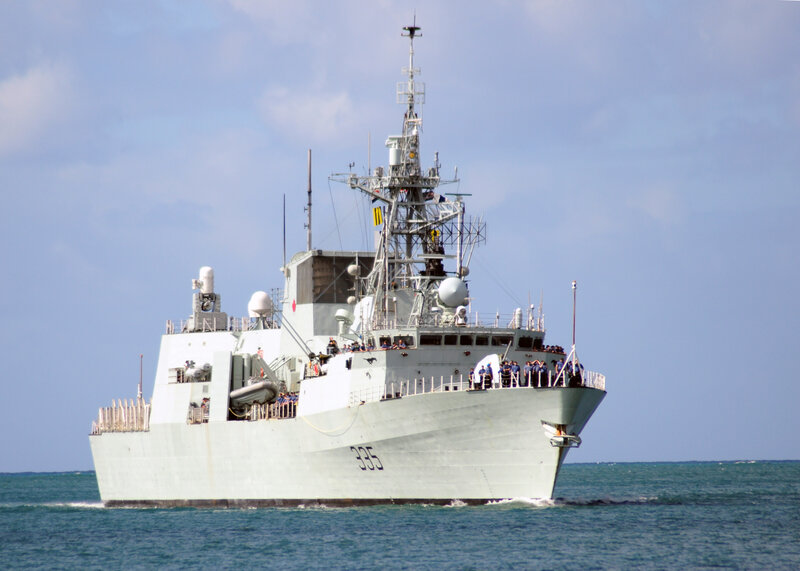 Navy Warship at Sea — Gray, Calm