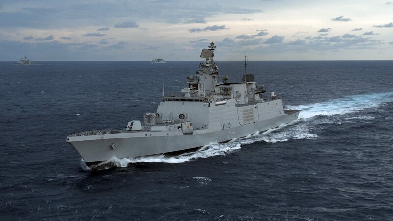 Navy Warship at Sea — Gray, Dramatic