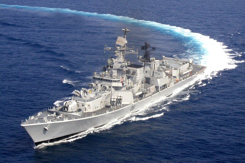 Navy Warship at Sea — Gray, Dynamic, Afternoon