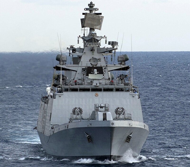 Navy Warship at Sea — Gray, Neutral, Photograph