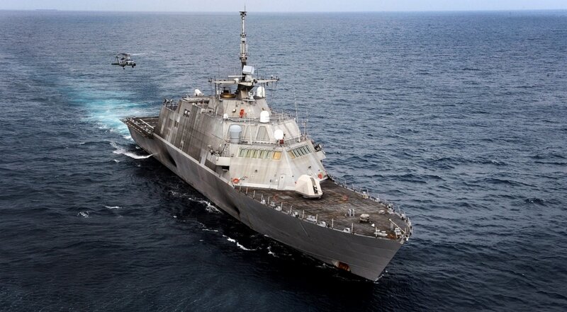 Navy Warship at Sea — Gray
