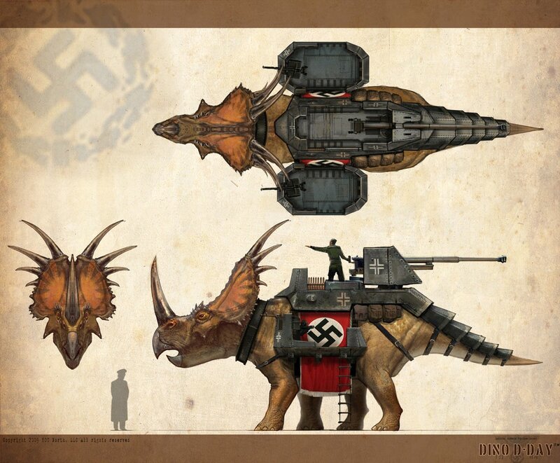 Nazi Dinosaur Warfare Concept