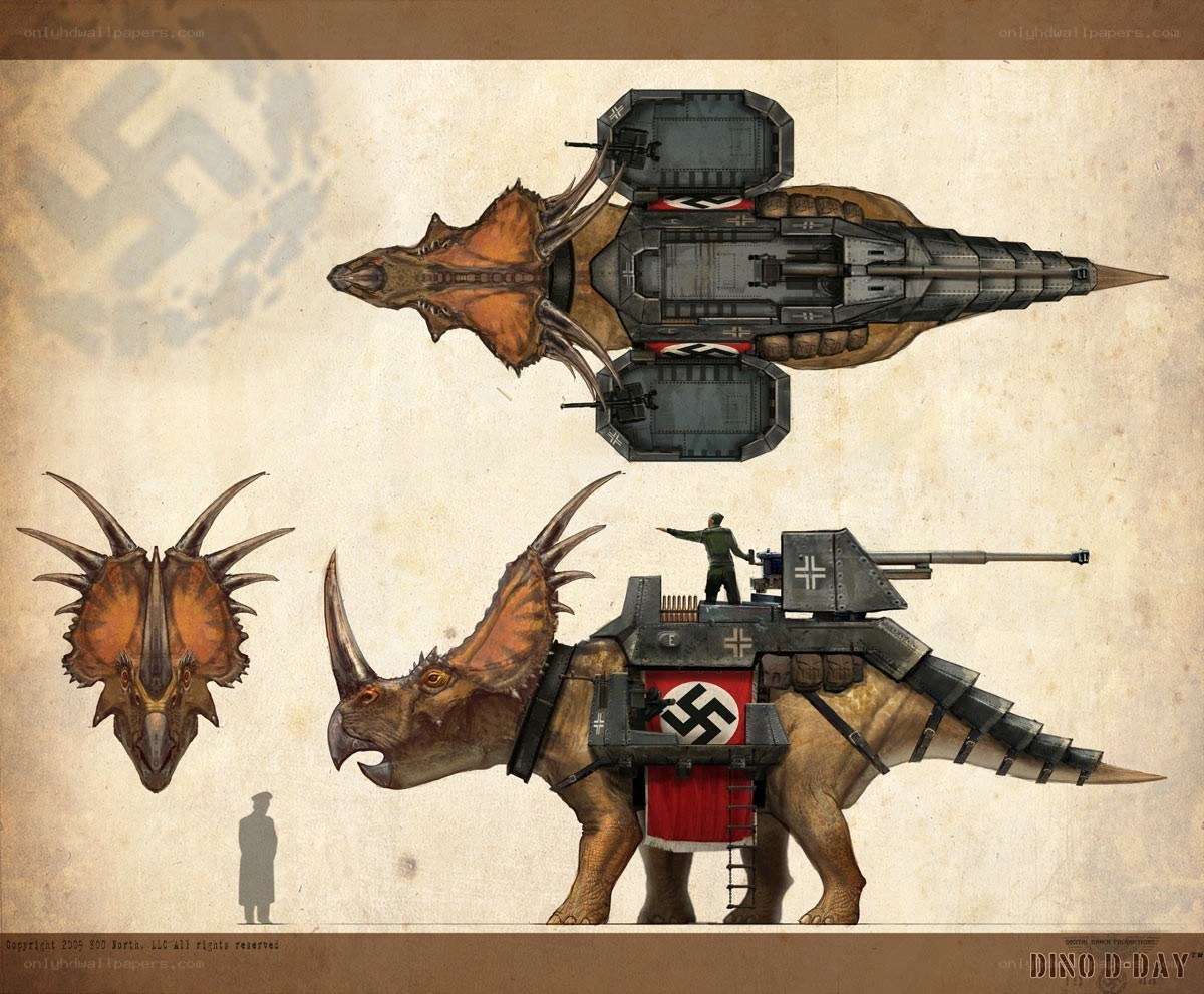 Nazi Dinosaur Warfare Concept