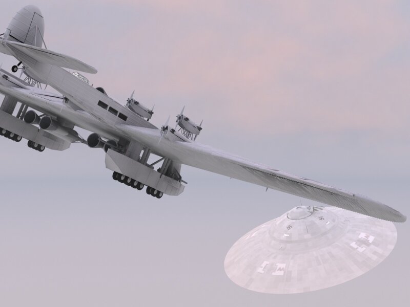 Nazi flying saucer and aircraft