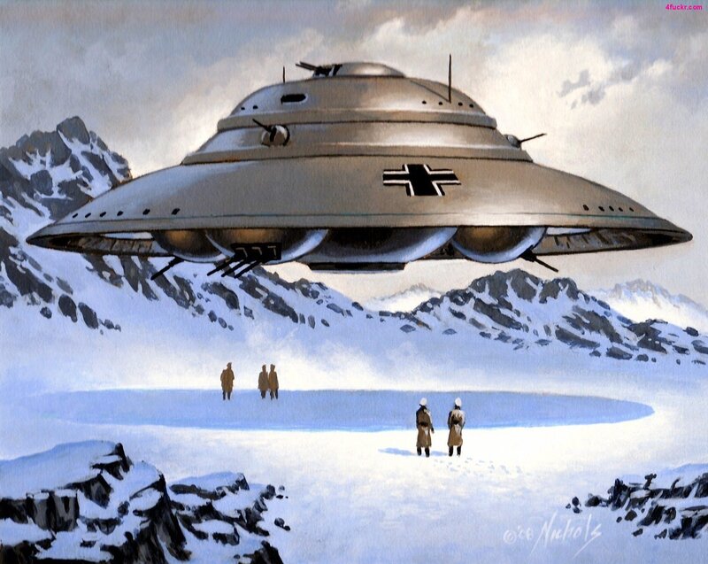 Nazi flying saucer in snow
