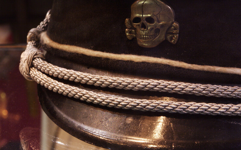 Nazi military hat with skull insignia
