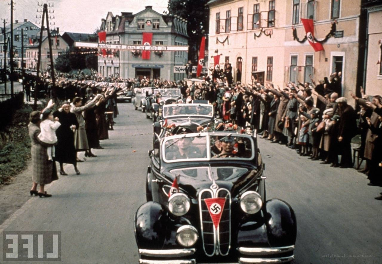 Nazi parade in a town