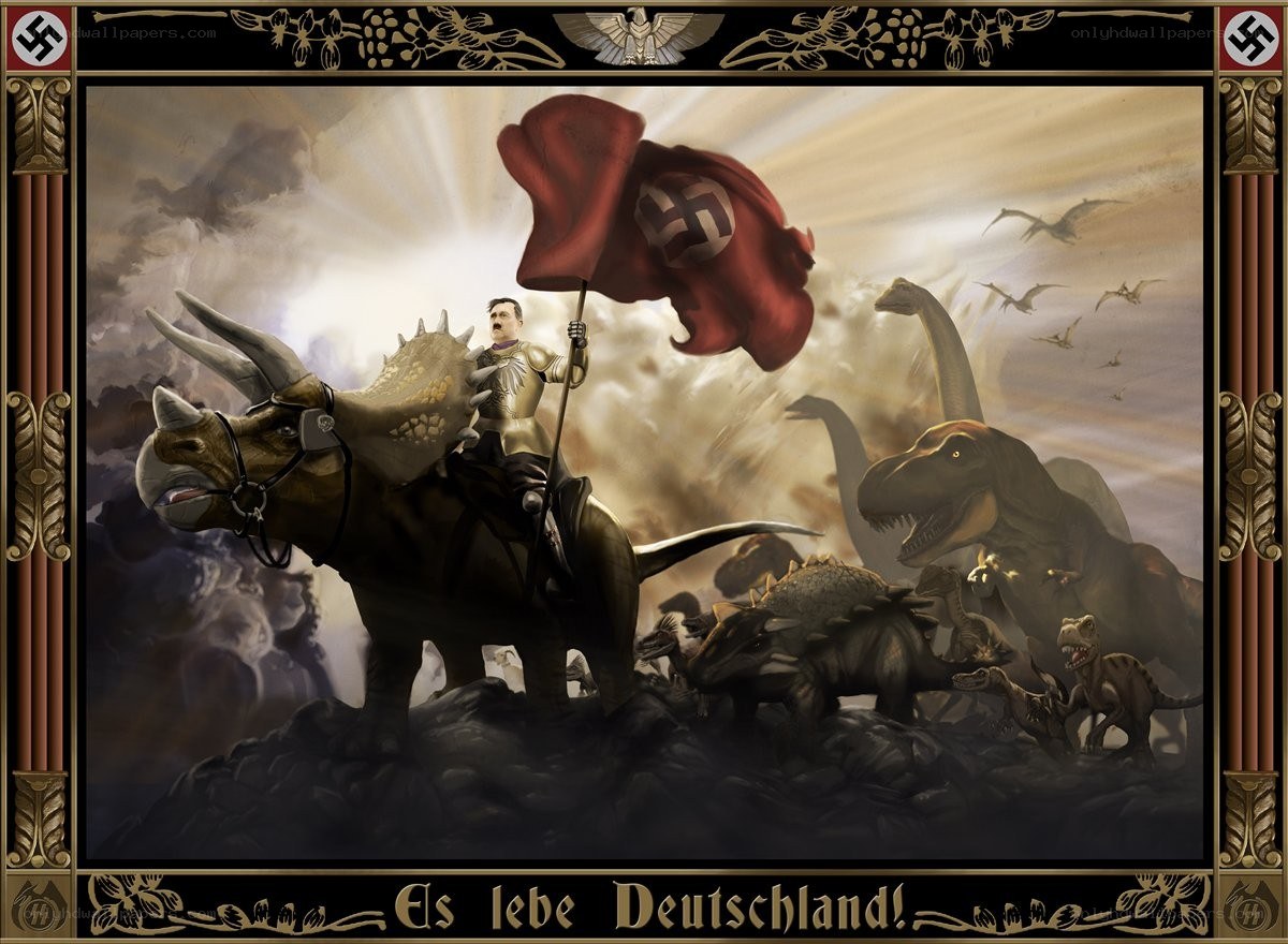 Nazi propaganda with dinosaurs