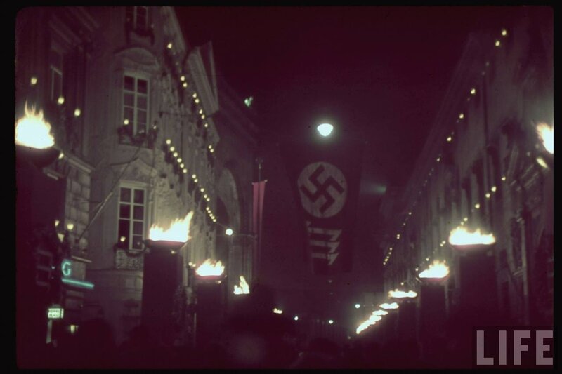 Nazi rally in a European city