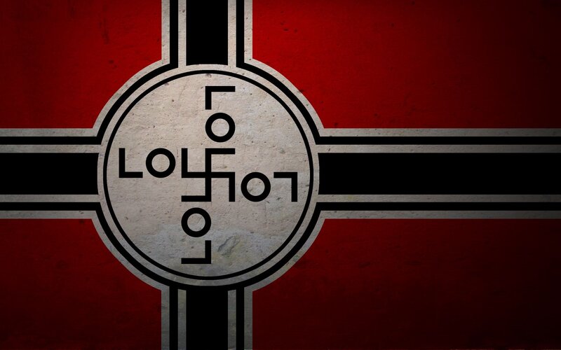 Nazi symbol with text