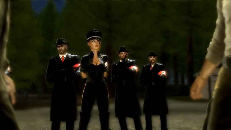 Nazi-themed characters in a game scene