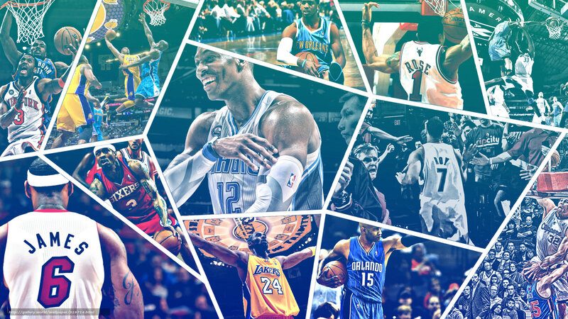NBA basketball collage
