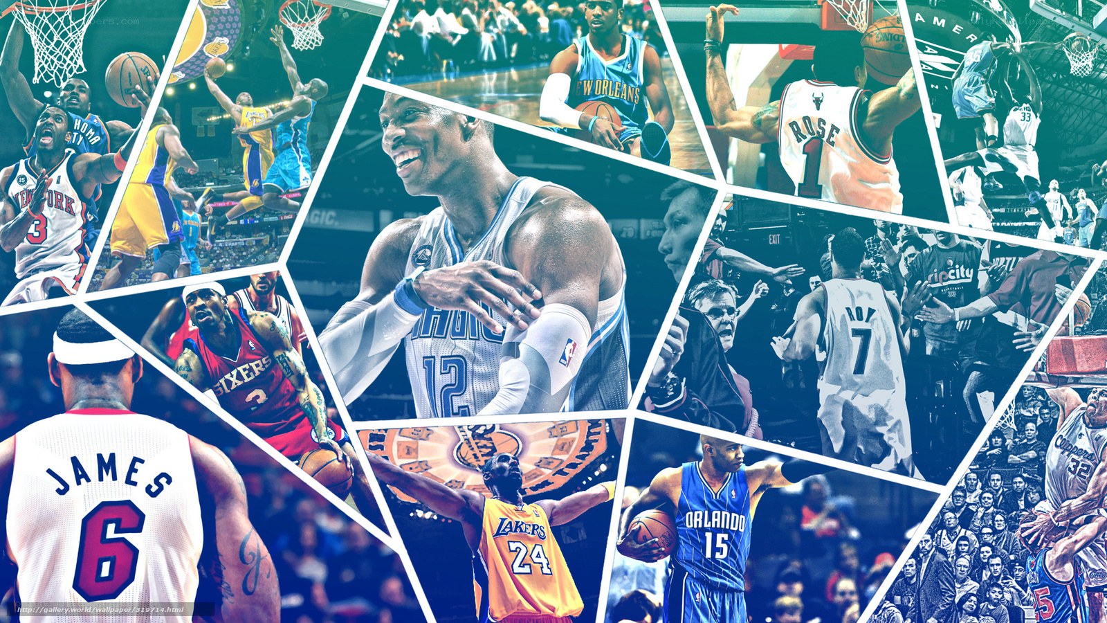 NBA basketball collage