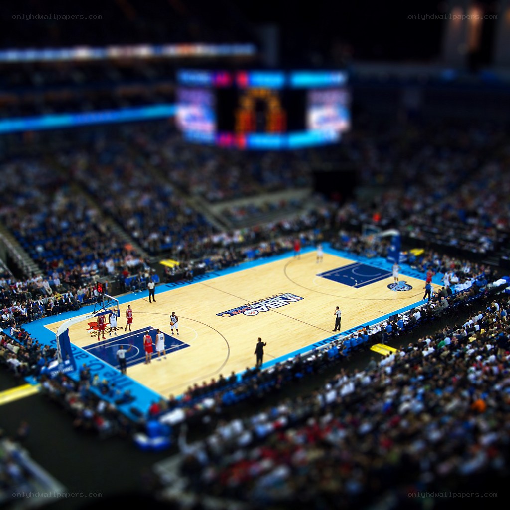 NBA basketball game in arena