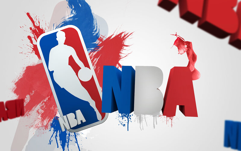 NBA Logo and Text — Red, Dynamic