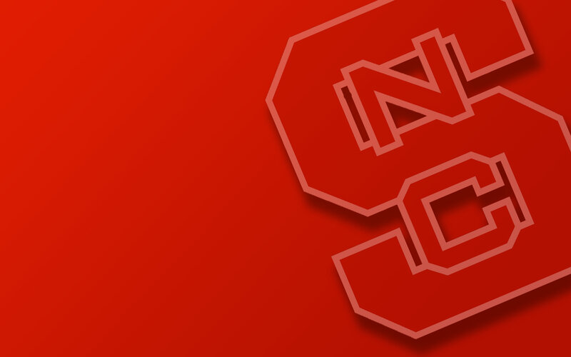 NC State logo on red background