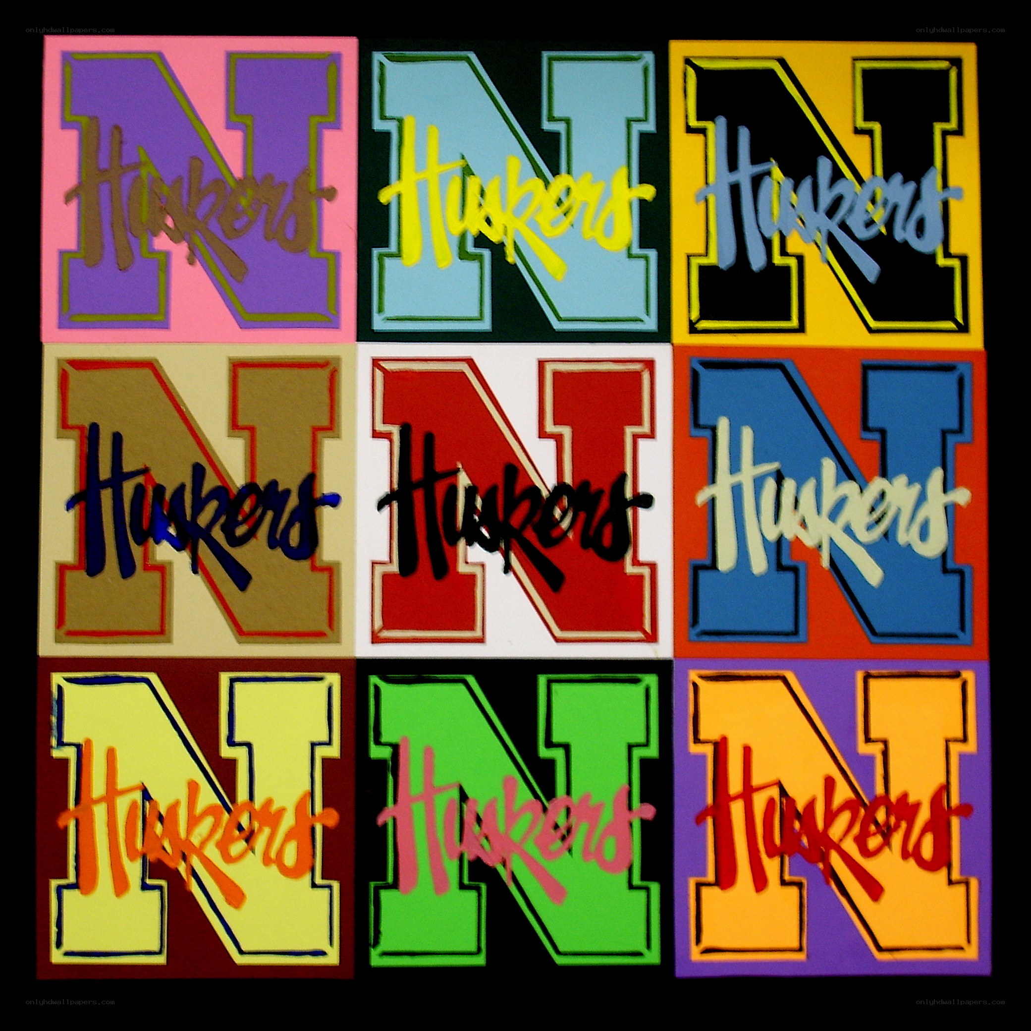 Nebraska Huskers logo collage