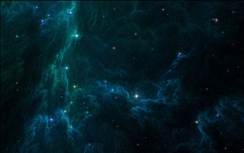 Nebula and Stars — Blue