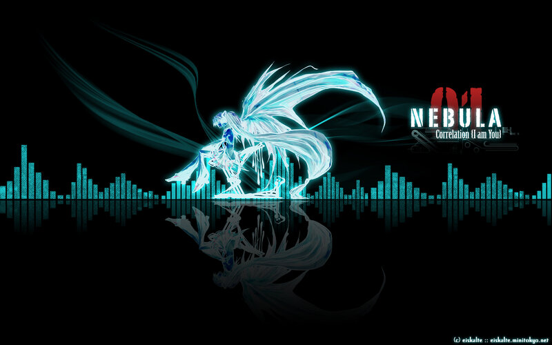 Nebula character art with audio visualizer