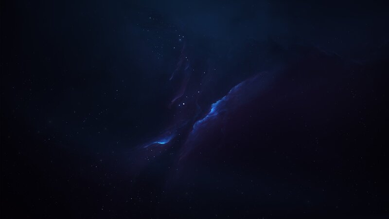 Nebula in Deep Space — Blue, Dark, Night