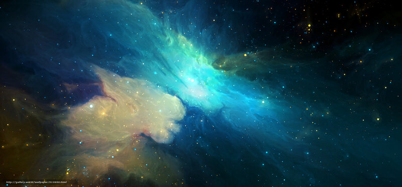 Nebula in Deep Space — Blue, Dramatic, Digital Art