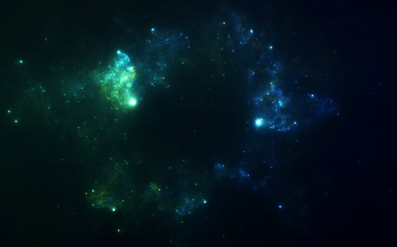 Nebula in Deep Space — Blue, Serene, Night, Digital Art, Stars