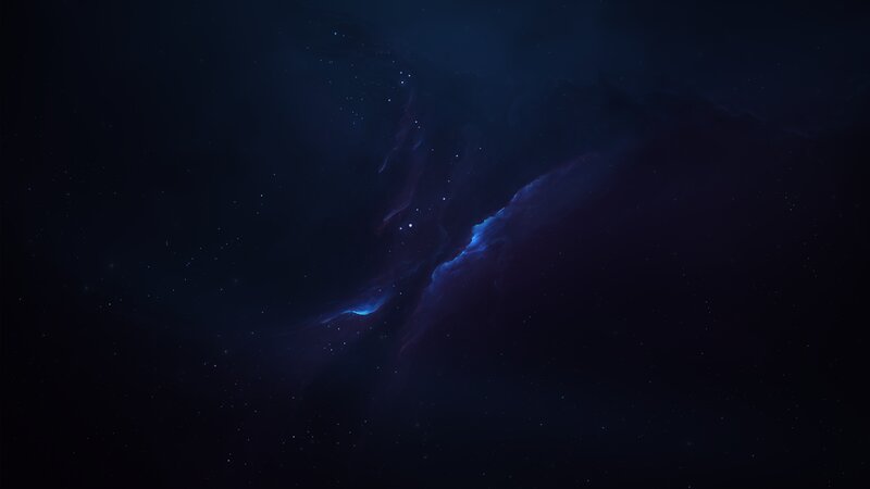 Nebula in Deep Space — Blue, Serene, Night