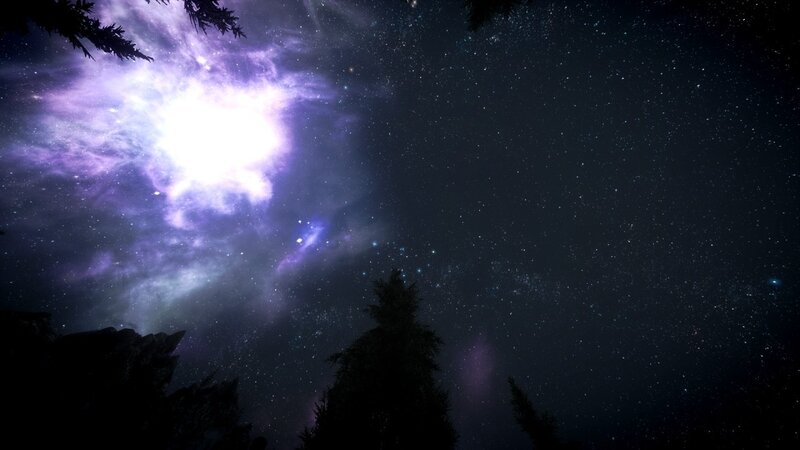 Nebula in Night Sky — Purple