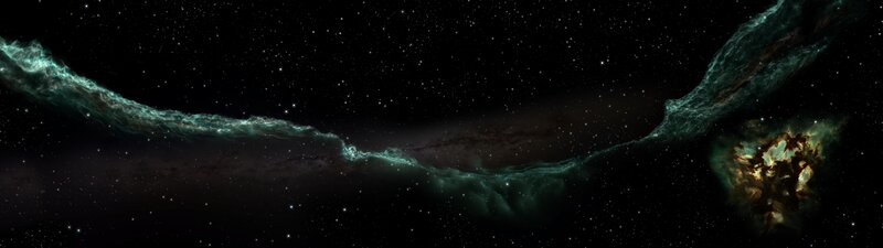 Nebula in Space — Black, Cosmic, Night, Digital Art