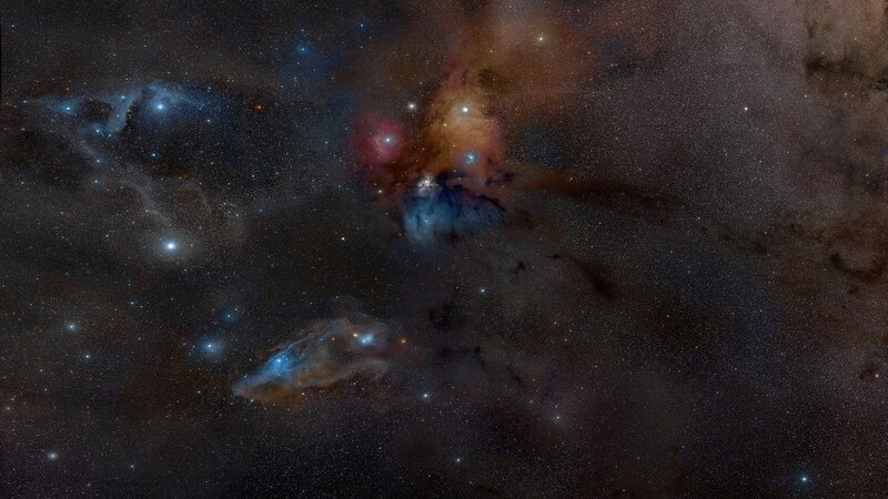 Nebula in Space — Black, Cosmic, Night, Photograph, Stars, Gas Clouds, Dust, Blue