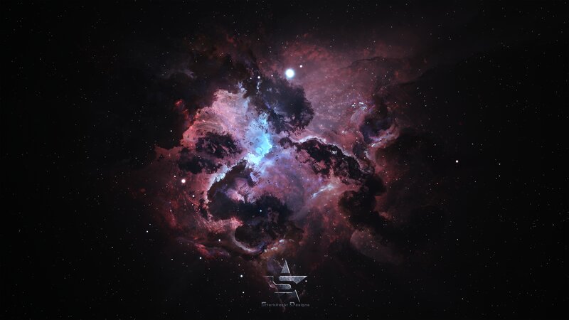 Nebula in Space — Black, Dramatic, Night